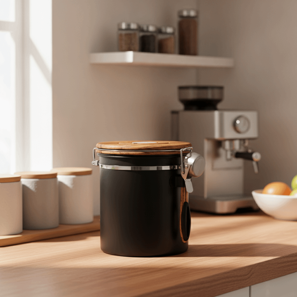 Coffee Tea Leaf And Bean - Kaffeebohnen-Aufbewahrungstank aus Edelstahl 304, luftdicht, mit