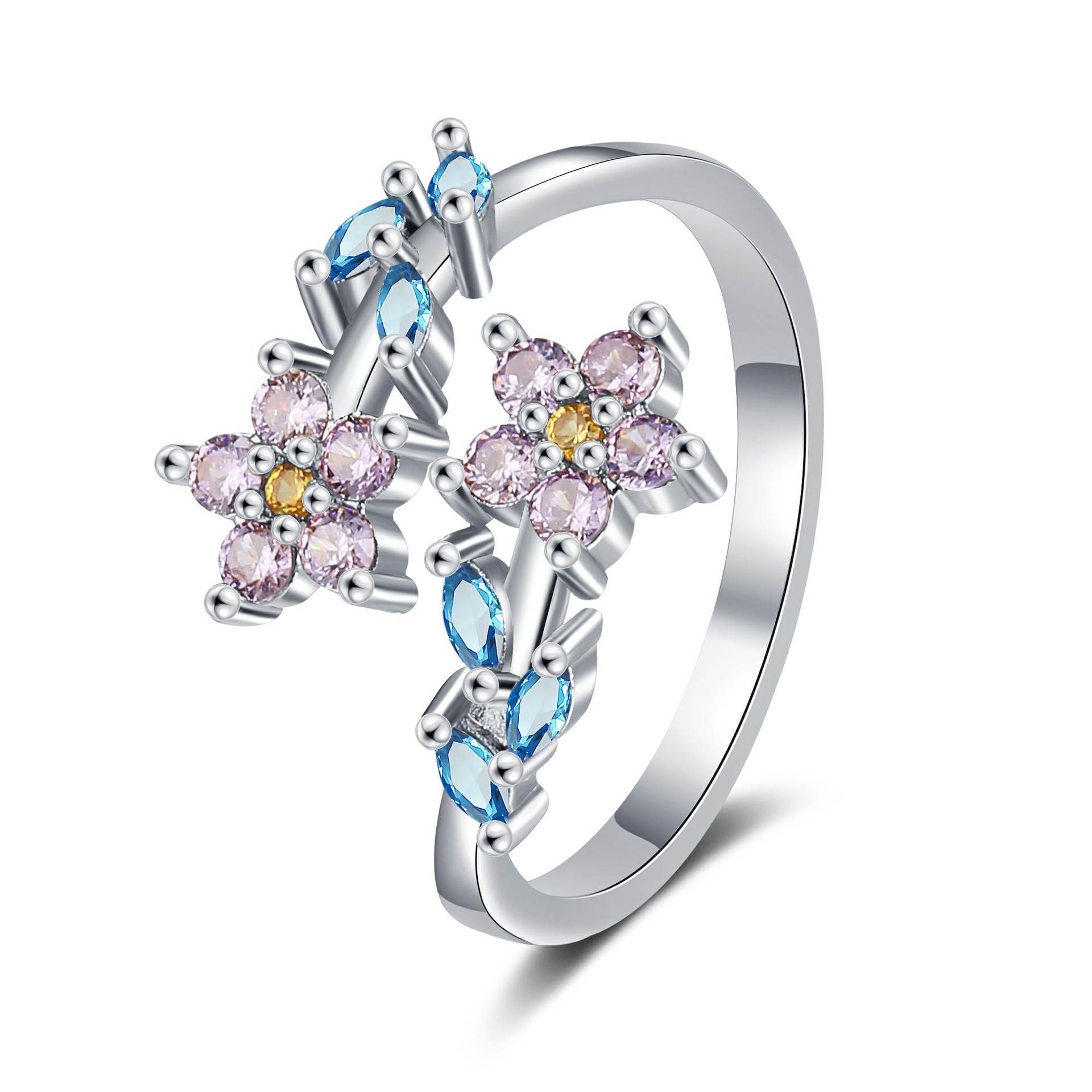 Coffee Tea Or Me - 925 Sterling Silber Blumen blatt Ringe