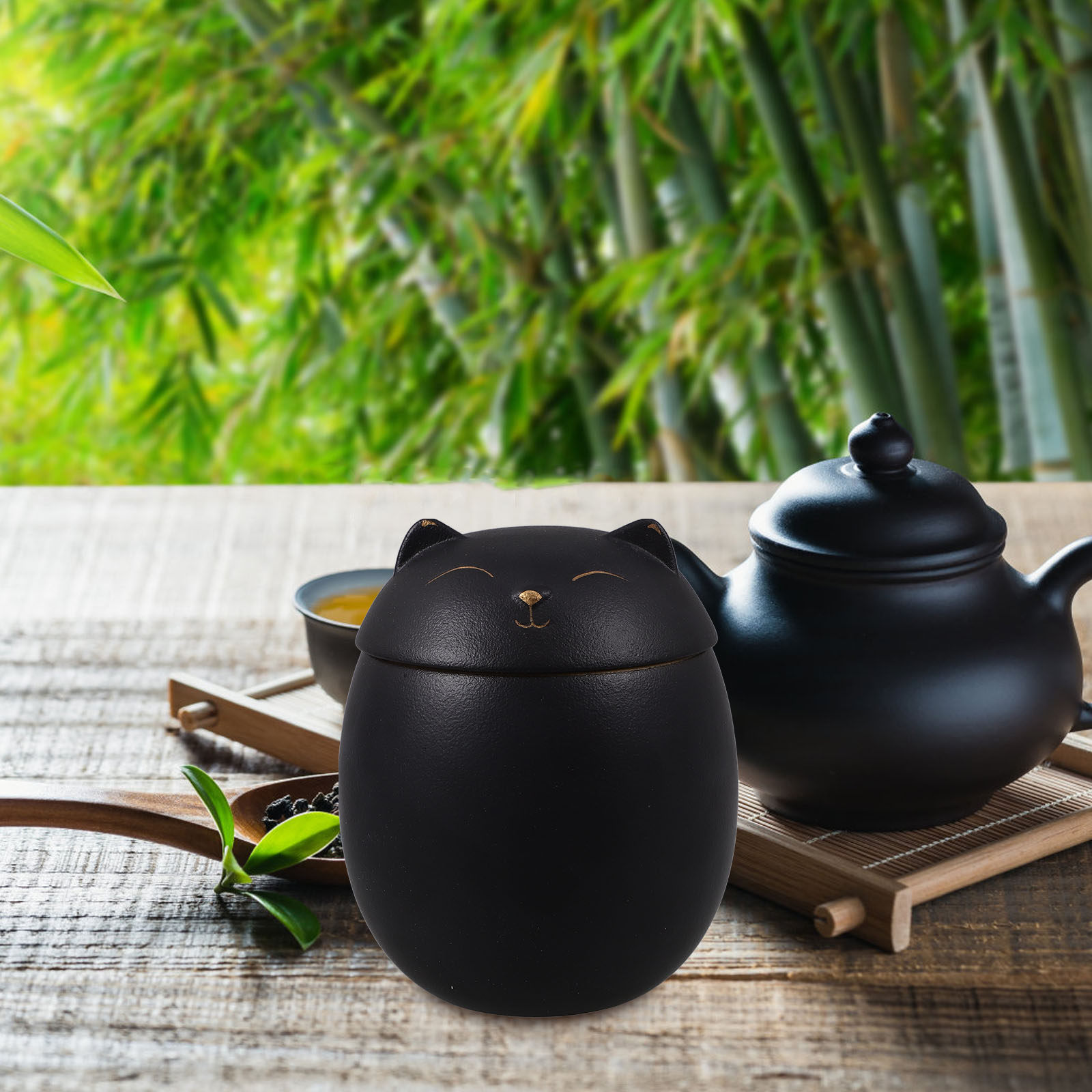 Keramik-Teedose in Katzenform  – Coffee Tea Leaf And Bean Bewertung und Preis