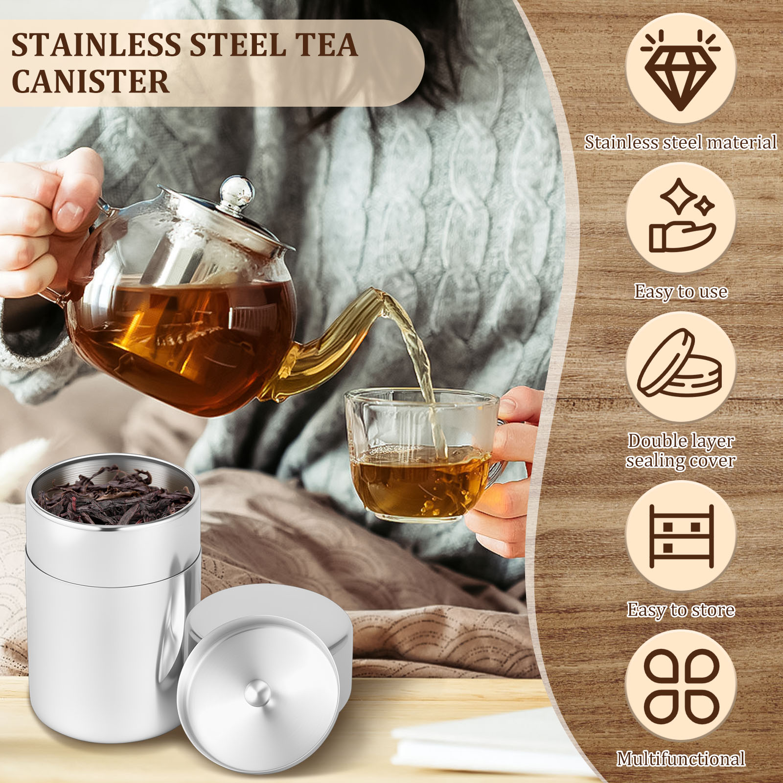 Edelstahl Tee Blatt Dosen Kani – Coffee Tea Leaf And Bean Bewertung und Preis
